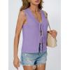 image:imageLILLUSORY Womens Summer Tops Beach Vacation Spring Outfits Cute Y2K Trendy Sweater Vest 2026 Tank Tie Front Crochet ClothesLight Purple