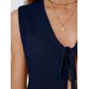 image:imageLILLUSORY Womens Summer Tops Beach Vacation Spring Outfits Cute Y2K Trendy Sweater Vest 2026 Tank Tie Front Crochet ClothesNavy Blue
