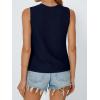 image:imageLILLUSORY Womens Summer Tops Beach Vacation Spring Outfits Cute Y2K Trendy Sweater Vest 2026 Tank Tie Front Crochet ClothesNavy Blue