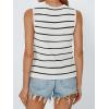 image:imageLILLUSORY Womens Summer Tops Beach Vacation Spring Outfits Cute Y2K Trendy Sweater Vest 2026 Tank Tie Front Crochet ClothesWhiteblack