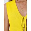 image:imageLILLUSORY Womens Summer Tops Beach Vacation Spring Outfits Cute Y2K Trendy Sweater Vest 2026 Tank Tie Front Crochet ClothesYellow