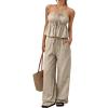 image:imageLILLUSORY 2 Piece Sets for Women Summer 2026 Vacation Travel Beach Outfits Lounge Matching Casual Airport ClothesApricot