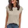 image:imageLILLUSORY Dressy Casual Blouses for Women 2026 Summer Tops Trendy Cap Short Sleeve T Shirts Cute Work ClothesApricot