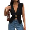 image:imageLILLUSORY Sweater Vest Tops for Women 2026 Spring Summer Business Casual Outfits Sleeveless Cardigan Sweaters FashionBlack