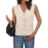 image:imageLILLUSORY Sweater Vest Women Fashion Casual Summer Outfits V Neck Cable Knit Spring Trendy Cropped Sleeveless Cute 2025Apricot
