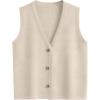 image:imageLILLUSORY Vest Tops for Women 2026 Summer Outfits Striped Sweaters Button Up Casual Blouses Jacket Fashion ClothesApricot