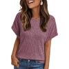 image:imageLILLUSORY Women Short Sleeve T Shirt Summer Sweater Dressy Casual Blouse Business Top Work ClothingBurgundy