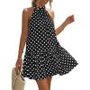 image:imageLILLUSORY Women Summer Mini Dress Halter Short Dresses A Line Polka Dot Petite Sundress Flowy Vacation Party Outfits 2026Black