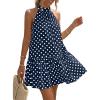 image:imageLILLUSORY Women Summer Mini Dress Halter Short Dresses A Line Polka Dot Petite Sundress Flowy Vacation Party Outfits 2026Navy