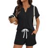 image:imageLILLUSORY Womens 2 Piece Summer Short Sets Lounge Outfits Spring Vacation Cruise Travel Resort Beach Loungewear Cute PajamasBlack