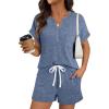 image:imageLILLUSORY Womens 2 Piece Summer Short Sets Lounge Outfits Spring Vacation Cruise Travel Resort Beach Loungewear Cute PajamasBlue