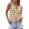 image:imageLILLUSORY Womens Summer Tops Beach Vacation Spring Outfits Cute Y2K Trendy Sweater Vest 2026 Tank Tie Front Crochet ClothesApricot Coffee
