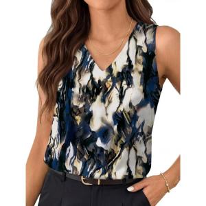 image:imageLILLUSORY Women Silk Satin Tank Top V Neck Summer Blouse Sleeveless Shirt Business Casual Dressy Outfit Vacation Clothes 2026Bohoa