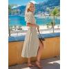 image:imageLILLUSORY Summer Long Shirt Dresses for Women 2026 Beach Vacation Outfits Casual Button Down Short Sleeve Swimsuit CoverupApricot
