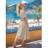 image:imageLILLUSORY Summer Long Shirt Dresses for Women 2026 Beach Vacation Outfits Casual Button Down Short Sleeve Swimsuit CoverupApricot
