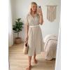 image:imageLILLUSORY Summer Long Shirt Dresses for Women 2026 Beach Vacation Outfits Casual Button Down Short Sleeve Swimsuit CoverupApricot
