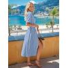 image:imageLILLUSORY Summer Long Shirt Dresses for Women 2026 Beach Vacation Outfits Casual Button Down Short Sleeve Swimsuit CoverupBlue