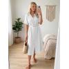 image:imageLILLUSORY Summer Long Shirt Dresses for Women 2026 Beach Vacation Outfits Casual Button Down Short Sleeve Swimsuit CoverupWhite