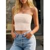 image:imageLILLUSORY Womens Bandeau Tube Tops Stretchy Strapless Y2K Crop Cute Knit Tops for Summer Beach Outfits Going Out Clothes 2026Apricot