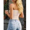 image:imageLILLUSORY Womens Bandeau Tube Tops Stretchy Strapless Y2K Crop Cute Knit Tops for Summer Beach Outfits Going Out Clothes 2026Apricot