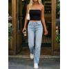image:imageLILLUSORY Womens Bandeau Tube Tops Stretchy Strapless Y2K Crop Cute Knit Tops for Summer Beach Outfits Going Out Clothes 2026Black