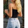 image:imageLILLUSORY Womens Bandeau Tube Tops Stretchy Strapless Y2K Crop Cute Knit Tops for Summer Beach Outfits Going Out Clothes 2026Black