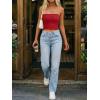 image:imageLILLUSORY Womens Bandeau Tube Tops Stretchy Strapless Y2K Crop Cute Knit Tops for Summer Beach Outfits Going Out Clothes 2026Red