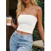 image:imageLILLUSORY Womens Bandeau Tube Tops Stretchy Strapless Y2K Crop Cute Knit Tops for Summer Beach Outfits Going Out Clothes 2026White