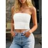 image:imageLILLUSORY Womens Bandeau Tube Tops Stretchy Strapless Y2K Crop Cute Knit Tops for Summer Beach Outfits Going Out Clothes 2026White