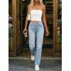 image:imageLILLUSORY Womens Bandeau Tube Tops Stretchy Strapless Y2K Crop Cute Knit Tops for Summer Beach Outfits Going Out Clothes 2026White