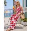 image:imageLILLUSORY Womens Floral Jumpsuit Off Shoulder Wide Leg Boho Romper Summer Beach Casual Outfit for Vacation PartyRed