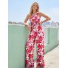 image:imageLILLUSORY Womens Floral Jumpsuit Off Shoulder Wide Leg Boho Romper Summer Beach Casual Outfit for Vacation PartyRed