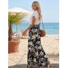 image:imageLILLUSORY Women Elastic Casual High Waist Wide Leg Pants 2026 Summer Long Palazzo Pant with Pocket Beach Vacation ClothesBlack Print