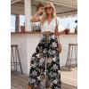 image:imageLILLUSORY Women Elastic Casual High Waist Wide Leg Pants 2026 Summer Long Palazzo Pant with Pocket Beach Vacation ClothesBlack Print