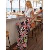 image:imageLILLUSORY Women Elastic Casual High Waist Wide Leg Pants 2026 Summer Long Palazzo Pant with Pocket Beach Vacation ClothesRed Print