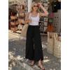 image:imageLILLUSORY Womens Flowy Palazzo Pants High Waisted Wide Leg Boho Casual Summer Beach Vacation Fall Lightweight TrousersBlack