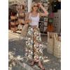 image:imageLILLUSORY Womens Flowy Palazzo Pants High Waisted Wide Leg Boho Casual Summer Beach Vacation Fall Lightweight TrousersBohofloral