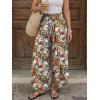 image:imageLILLUSORY Womens Flowy Palazzo Pants High Waisted Wide Leg Boho Casual Summer Beach Vacation Fall Lightweight TrousersBohofloral