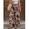 image:imageLILLUSORY Womens Flowy Palazzo Pants High Waisted Wide Leg Boho Casual Summer Beach Vacation Fall Lightweight TrousersBohopink