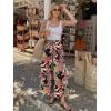 image:imageLILLUSORY Womens Flowy Palazzo Pants High Waisted Wide Leg Boho Casual Summer Beach Vacation Fall Lightweight TrousersBohopink