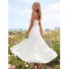 image:imageLILLUSORY Womens Summer Strapless Maxi Dress Smocked Flowy A Line Long Tube Beach Dresses with PocketsWhite