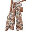 image:imageLILLUSORY Women Elastic Casual High Waist Wide Leg Pants 2026 Summer Long Palazzo Pant with Pocket Beach Vacation ClothesFloral