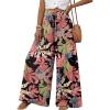 image:imageLILLUSORY Women Elastic Casual High Waist Wide Leg Pants 2026 Summer Long Palazzo Pant with Pocket Beach Vacation ClothesRed Print