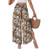 image:imageLILLUSORY Womens Flowy Palazzo Pants High Waisted Wide Leg Boho Casual Summer Beach Vacation Fall Lightweight TrousersBohofloral