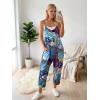 image:imageLILLUSORY Womens Jumpsuits Tropical Floral Print Boho Summer Overalls Rompers Cruise Outfits Beach Vacation 2026 Resort WearBlue Red