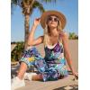 image:imageLILLUSORY Womens Jumpsuits Tropical Floral Print Boho Summer Overalls Rompers Cruise Outfits Beach Vacation 2026 Resort WearBlue Red