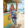 image:imageLILLUSORY Womens Jumpsuits Tropical Floral Print Boho Summer Overalls Rompers Cruise Outfits Beach Vacation 2026 Resort WearBlue Red