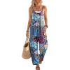 image:imageLILLUSORY Womens Jumpsuits Tropical Floral Print Boho Summer Overalls Rompers Cruise Outfits Beach Vacation 2026 Resort WearBlue Red