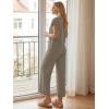 image:imageLILLUSORY 2 Piece Lounge Sets for Womens Airport Travel Beach Vacation Outfits Henley Casual T shirts and Wide Leg pantsCoffee