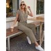 image:imageLILLUSORY 2 Piece Lounge Sets for Womens Airport Travel Beach Vacation Outfits Henley Casual T shirts and Wide Leg pantsCoffee